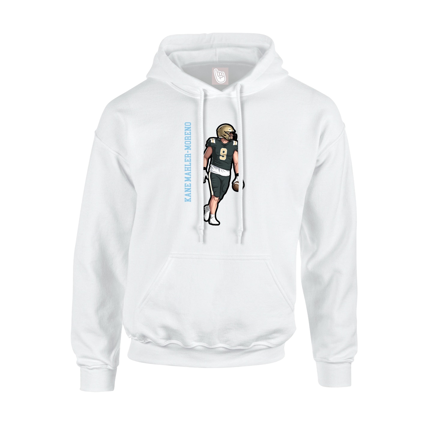 Hoodie — Name Vertical in White