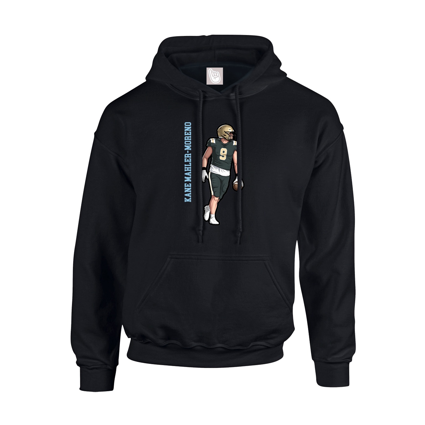 Youth Hoodie — Name Vertical in Black