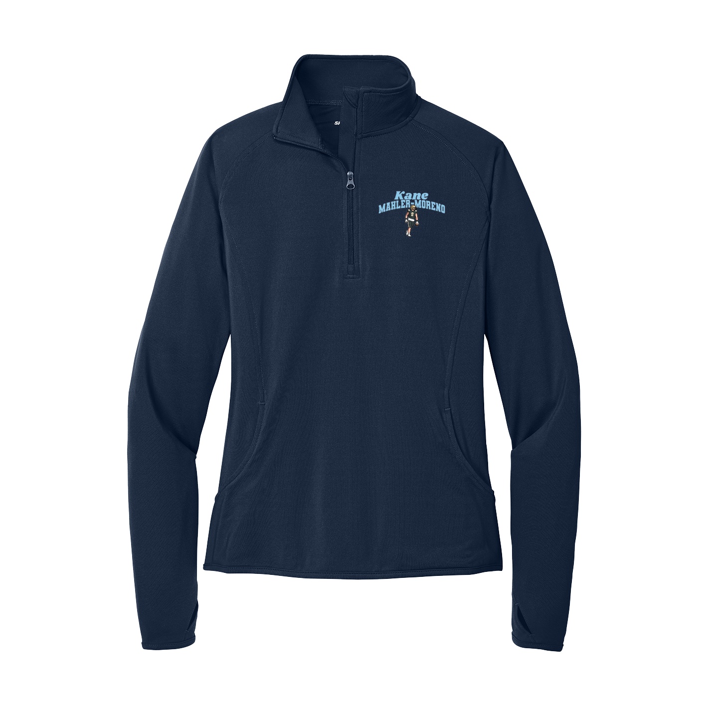Women's Q-Zip Pullover — Signature Arch in Navy