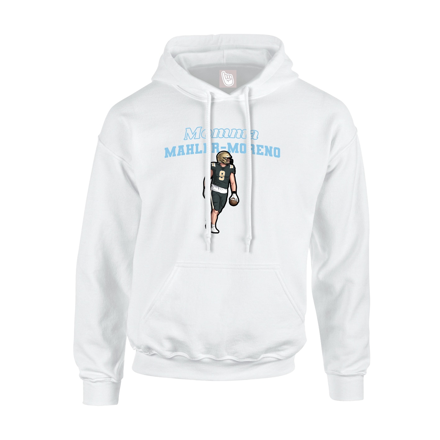 Youth Hoodie — Mothers Day Block in White