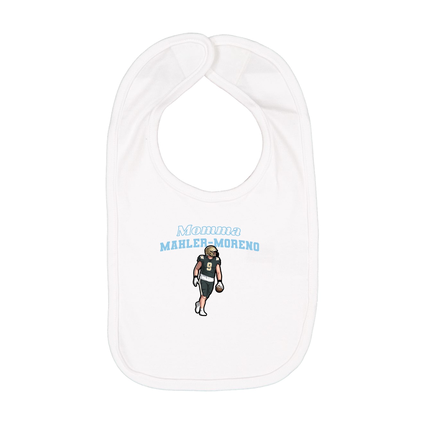 Infant Bib — Mothers Day Block in White