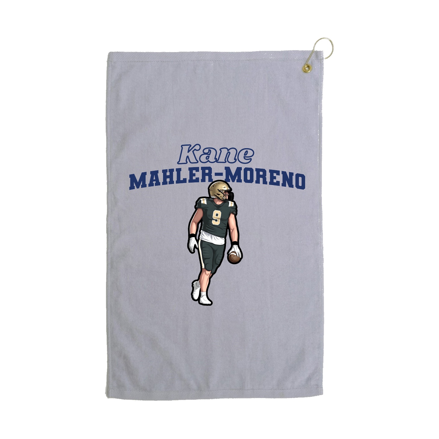 Golf Towel — Name Arch in Grey