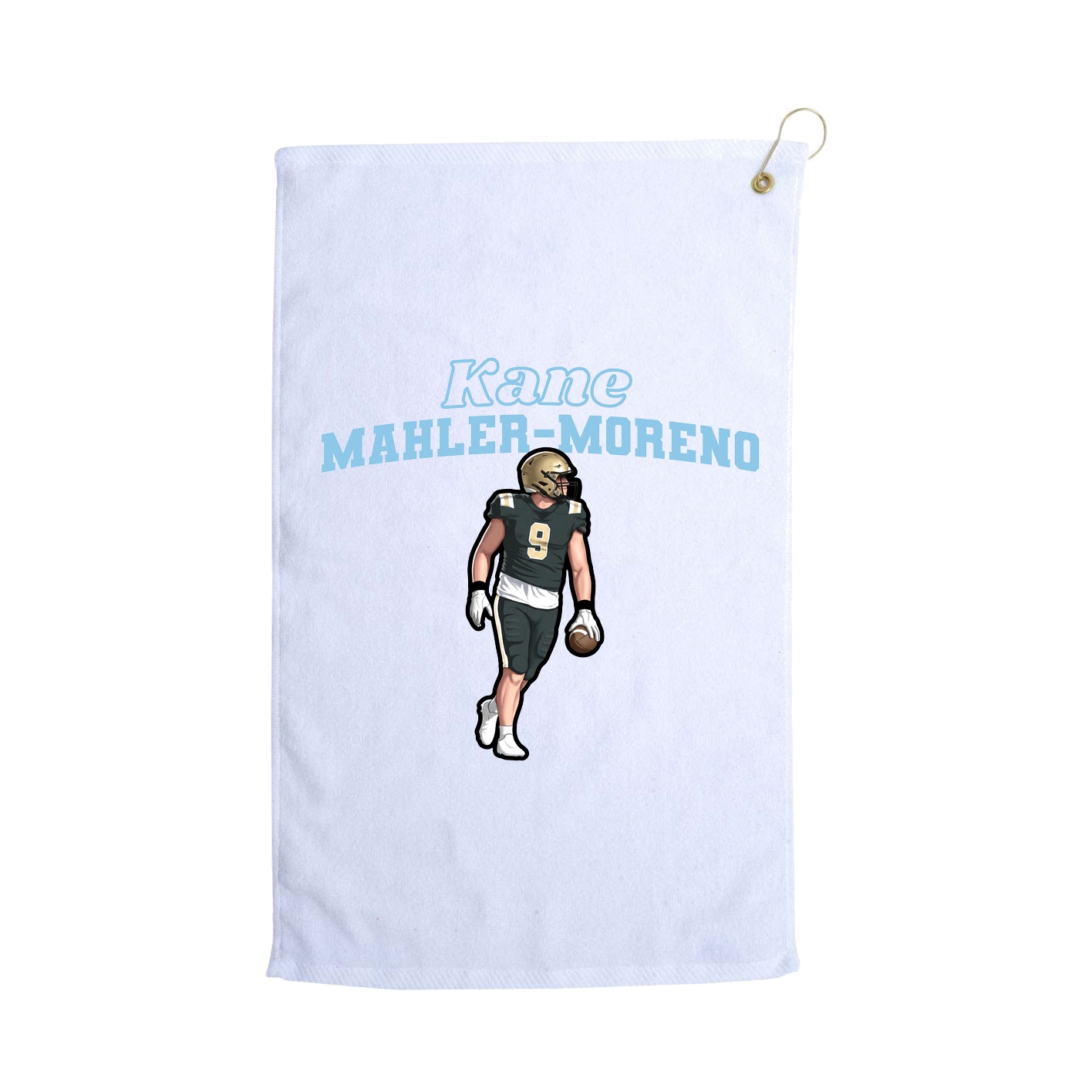 Golf Towel — Name Arch in White