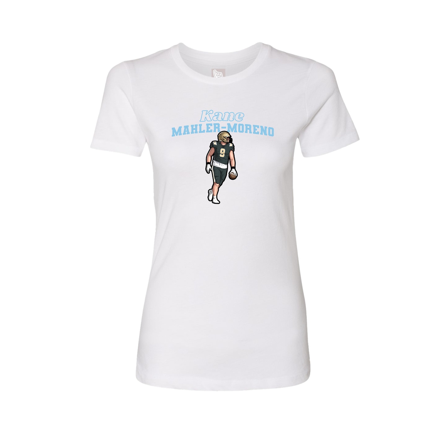 Womens Tee — Name Arch in White