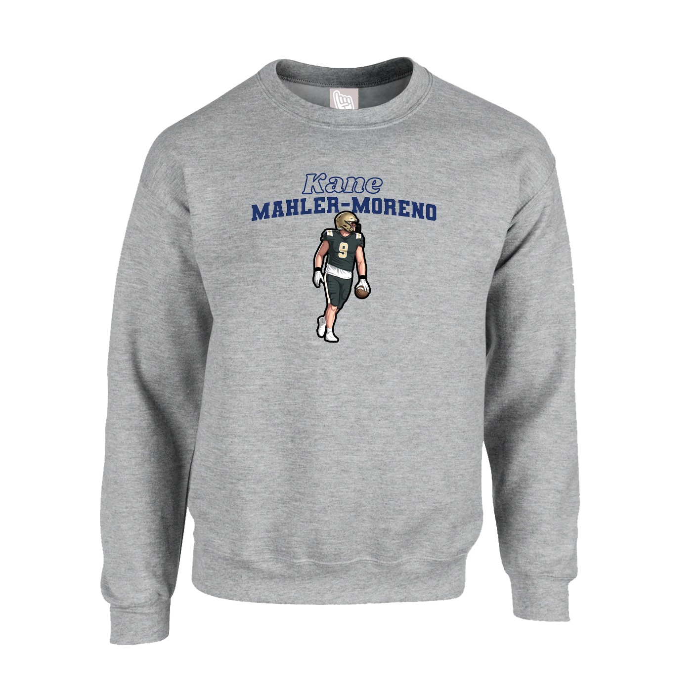 Fleece Crew — Name Arch in Grey