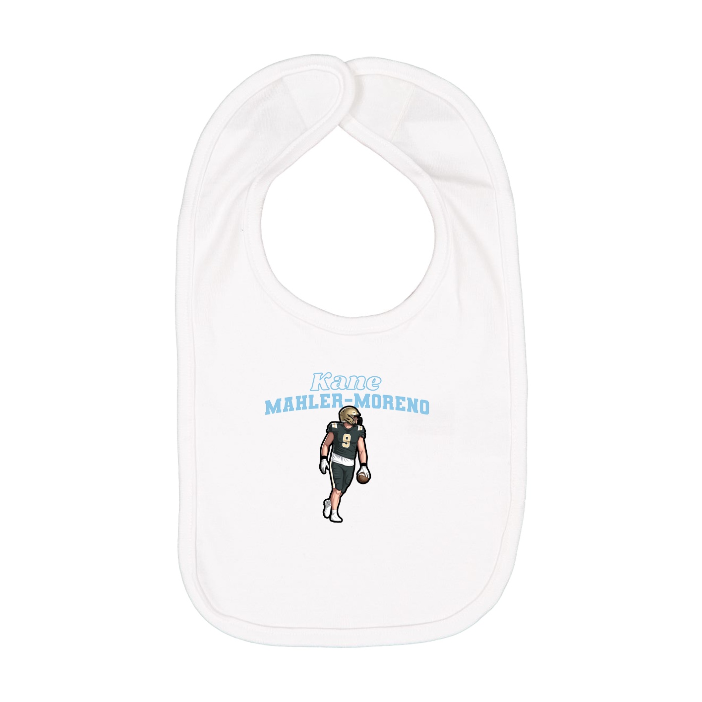 Infant Bib — Name Arch in White