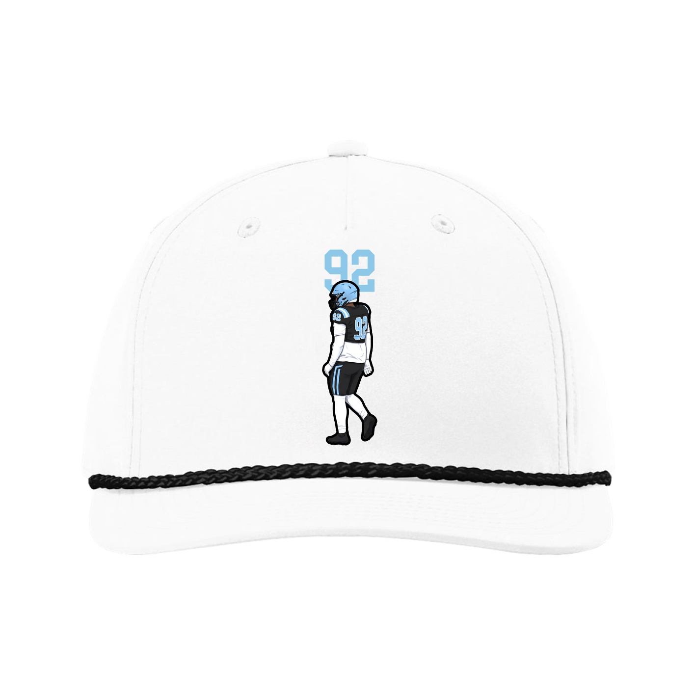 Five-Panel Classic Rope Cap — Number Top in White