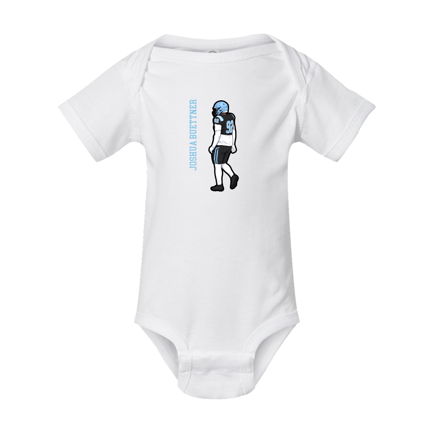 Baby Onesie — Name Vertical in White