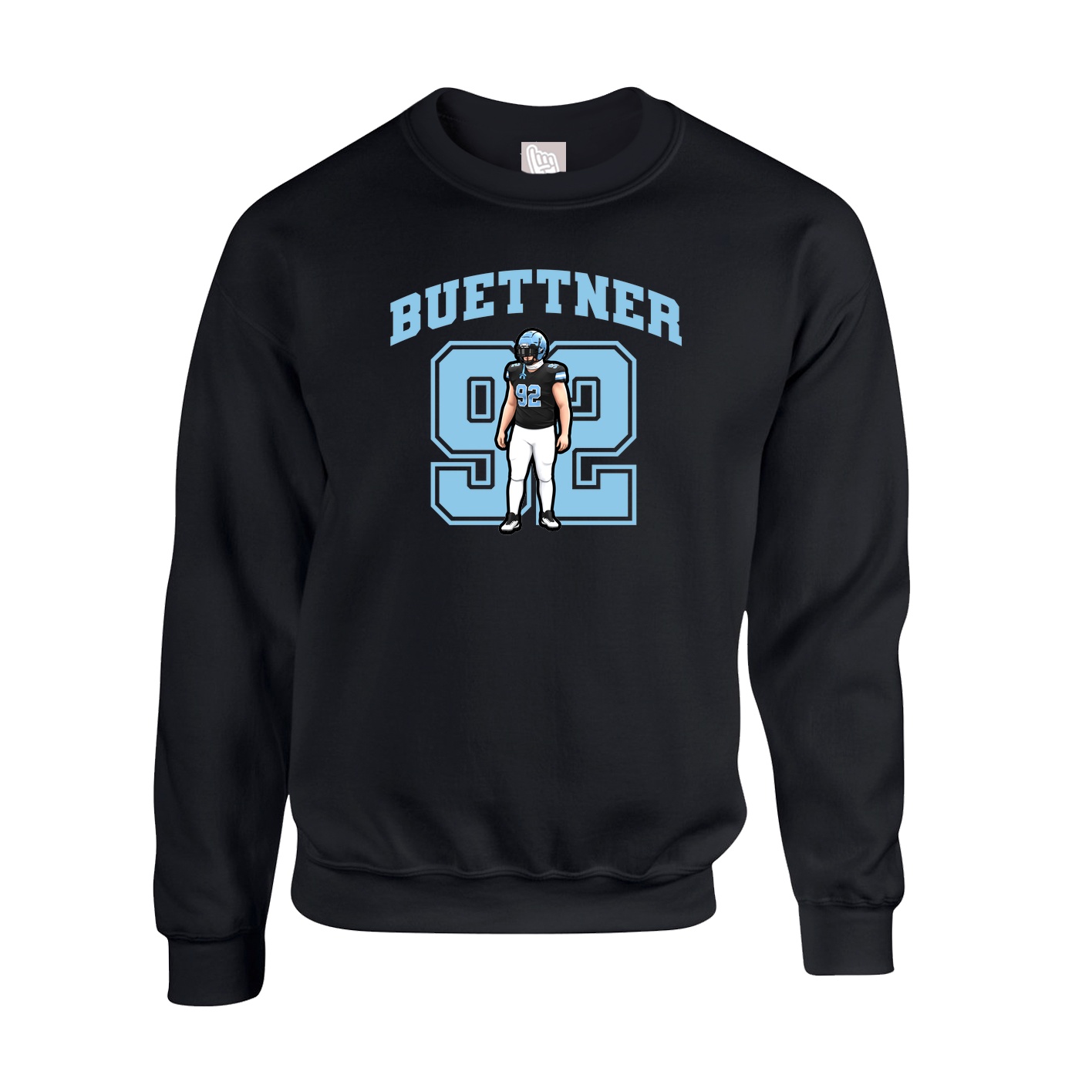 Fleece Crew — Number in Black