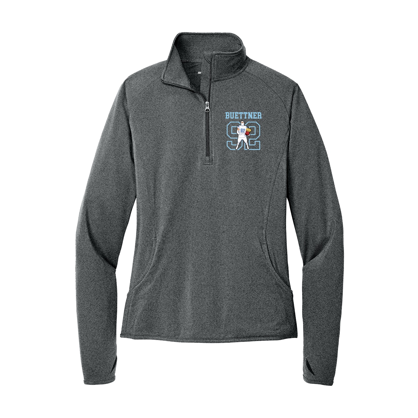 Women's Q-Zip Pullover — Shirsey in Grey