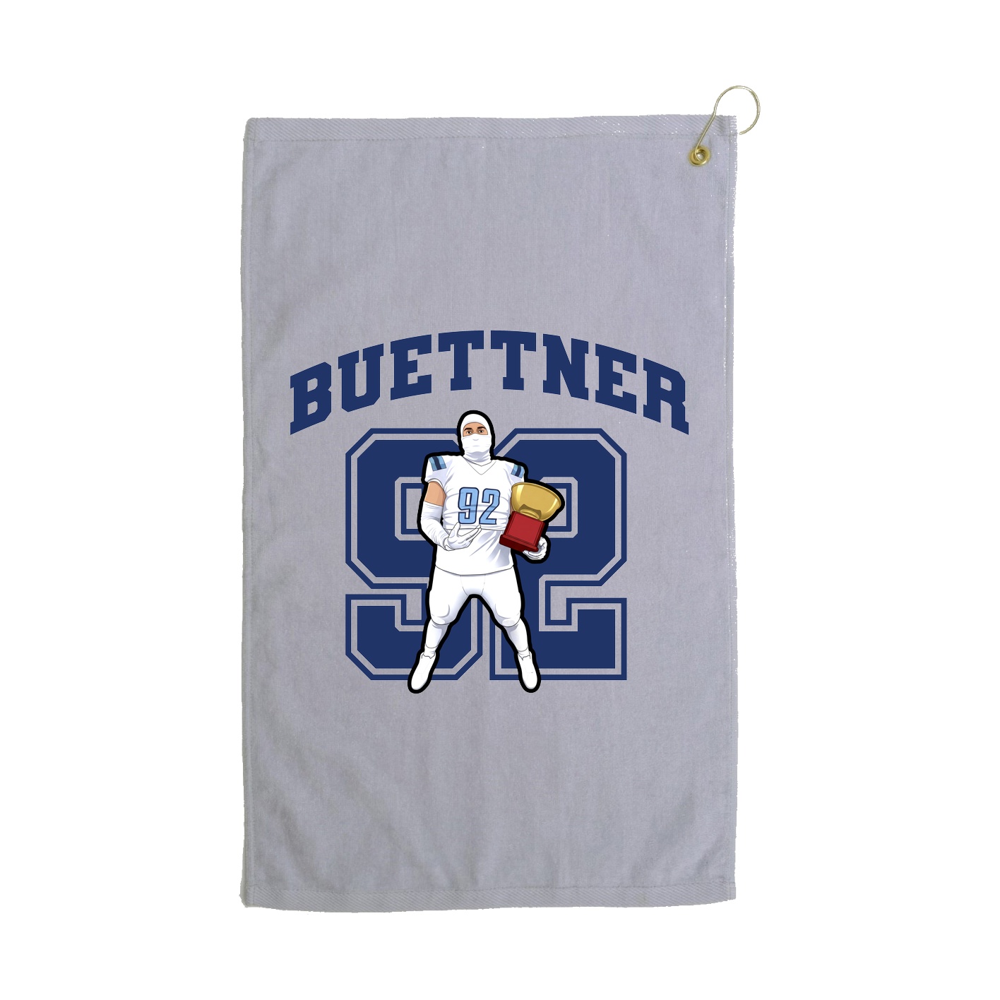 Golf Towel — Number in Grey
