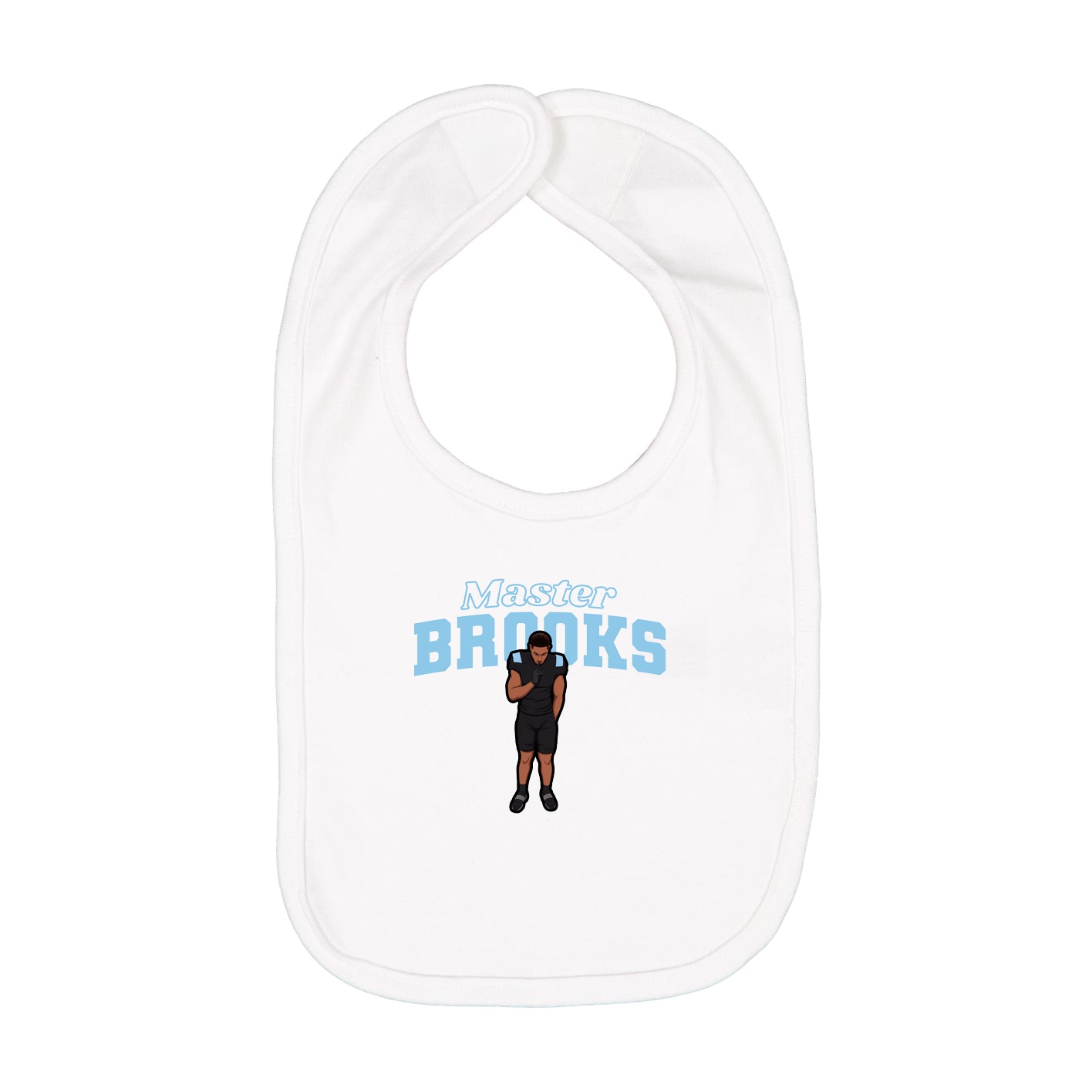 Infant Bib — Name Arch in White