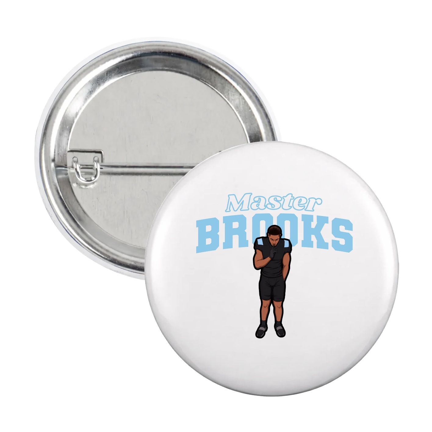 Game Day Button — Name Arch in White