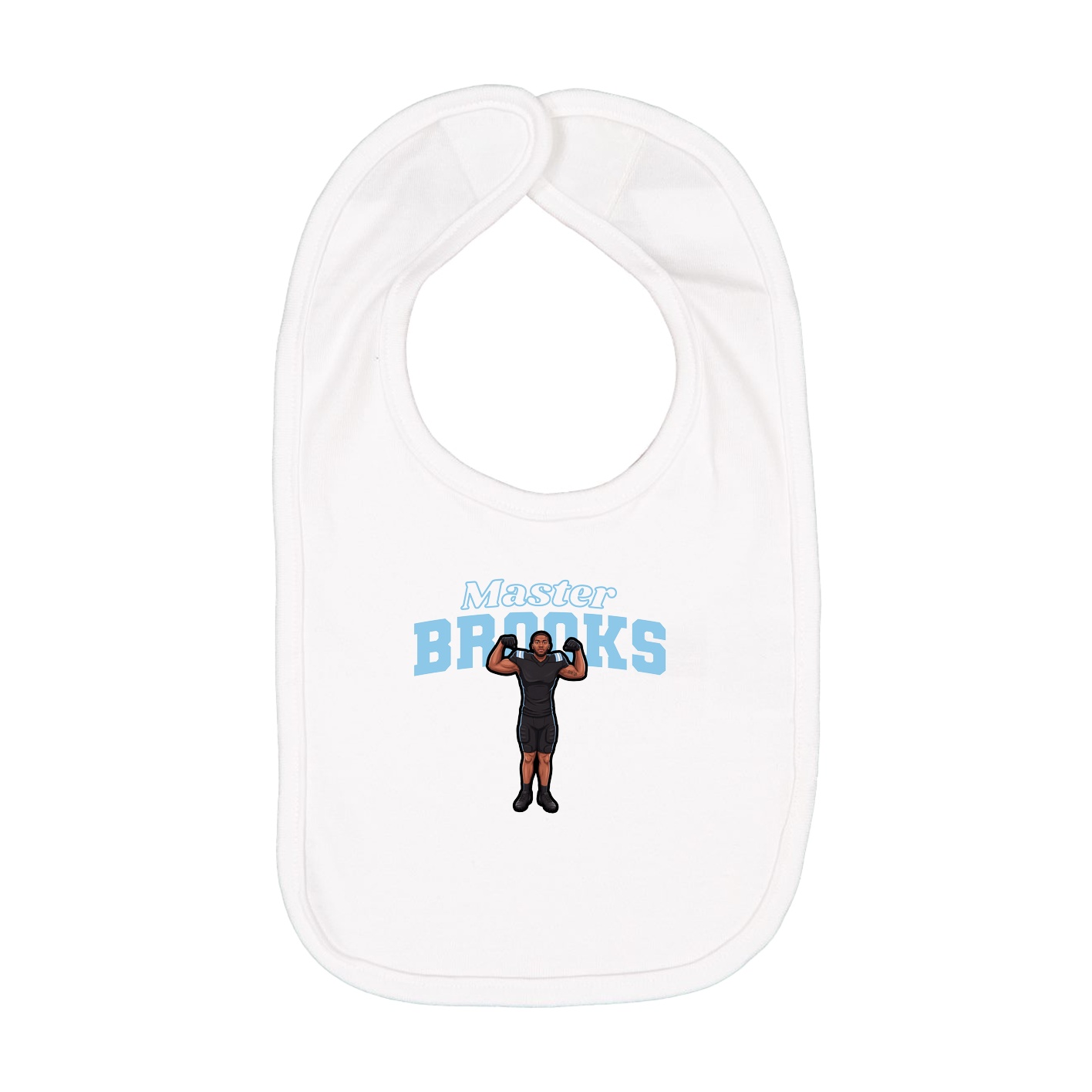 Infant Bib — Name Arch in White
