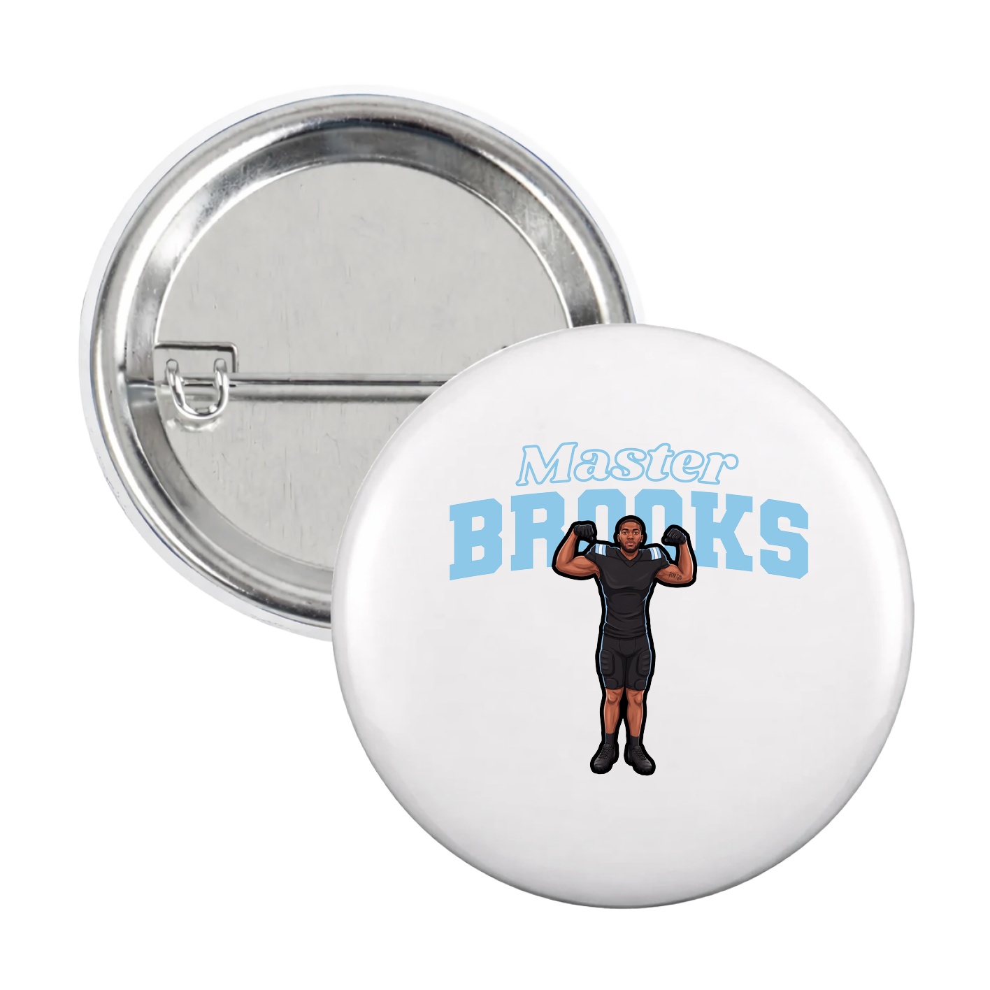 Game Day Button — Name Arch in White
