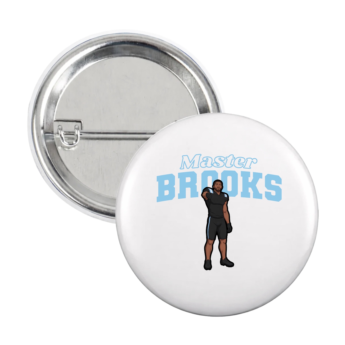 Game Day Button — Name Arch in White