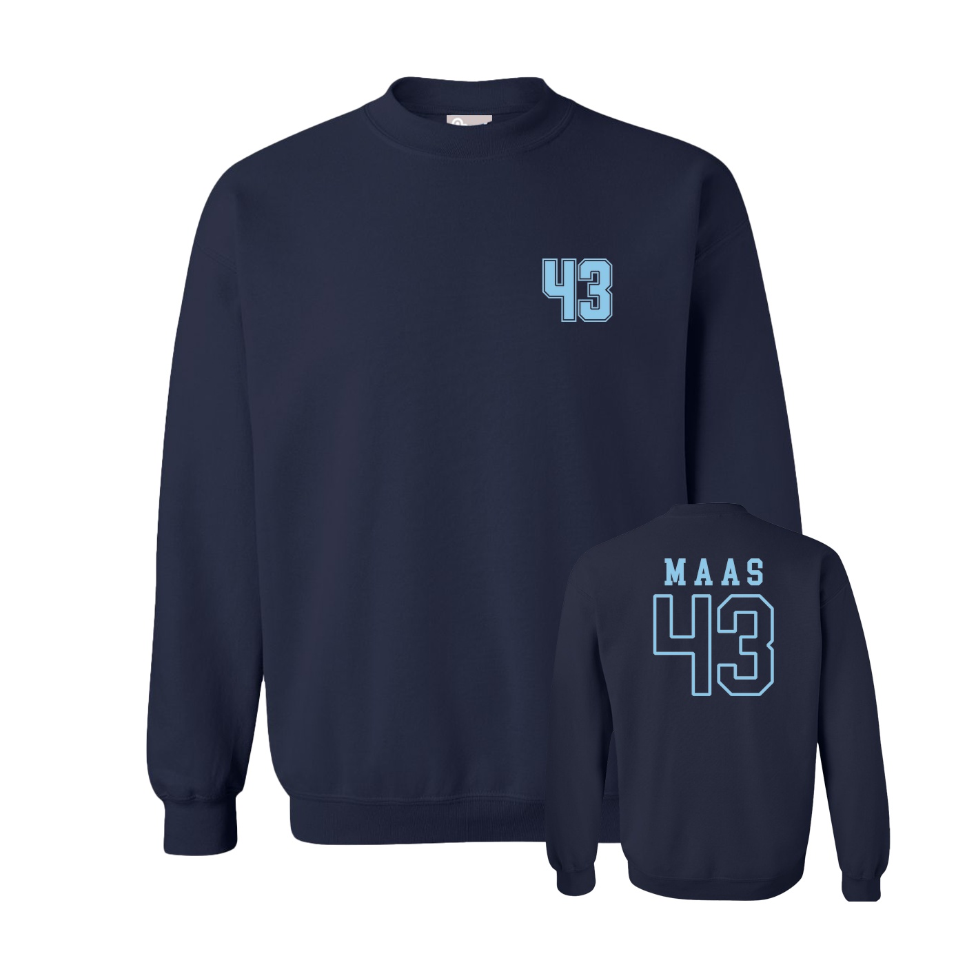 Fleece Crew — Chest Back in Navy