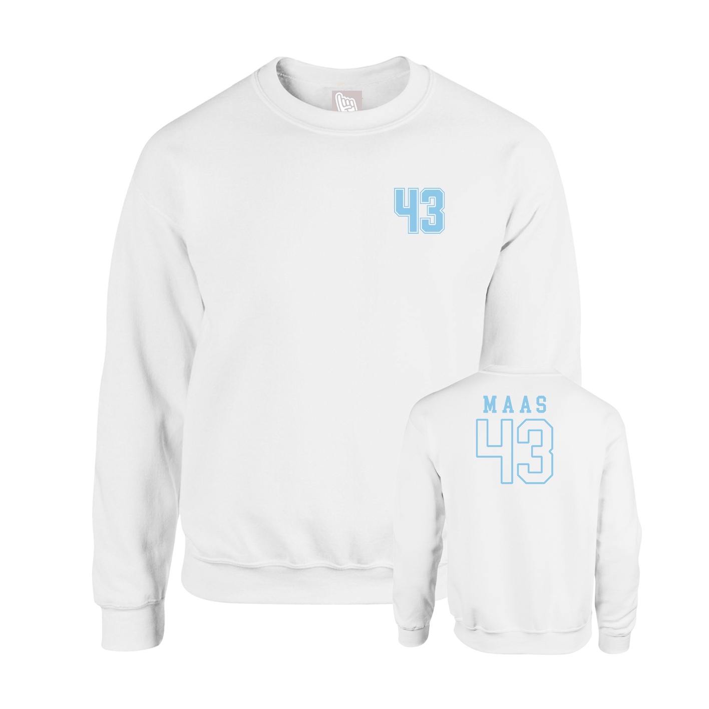 Fleece Crew — Chest Back in White