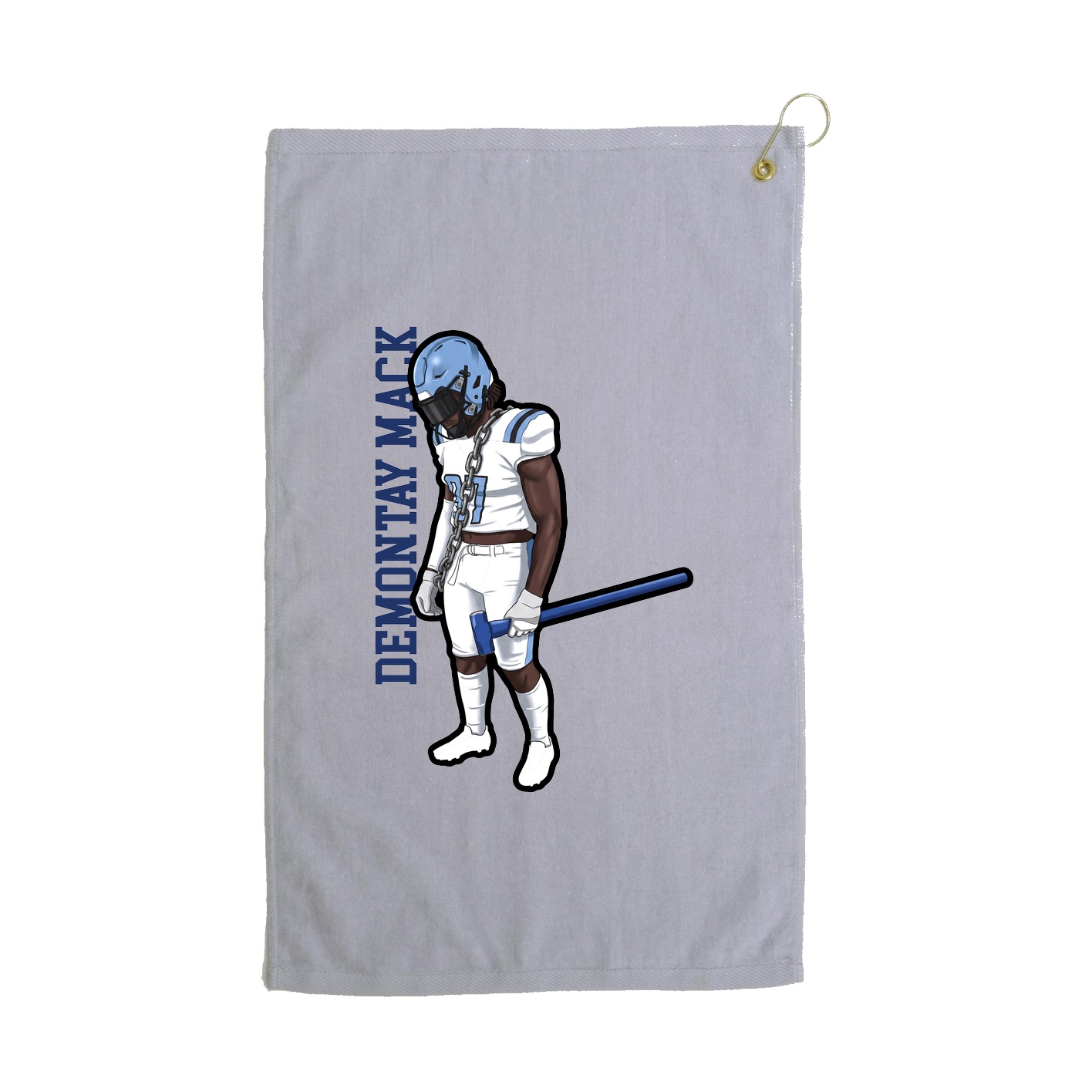 Golf Towel — Name Vertical in Grey