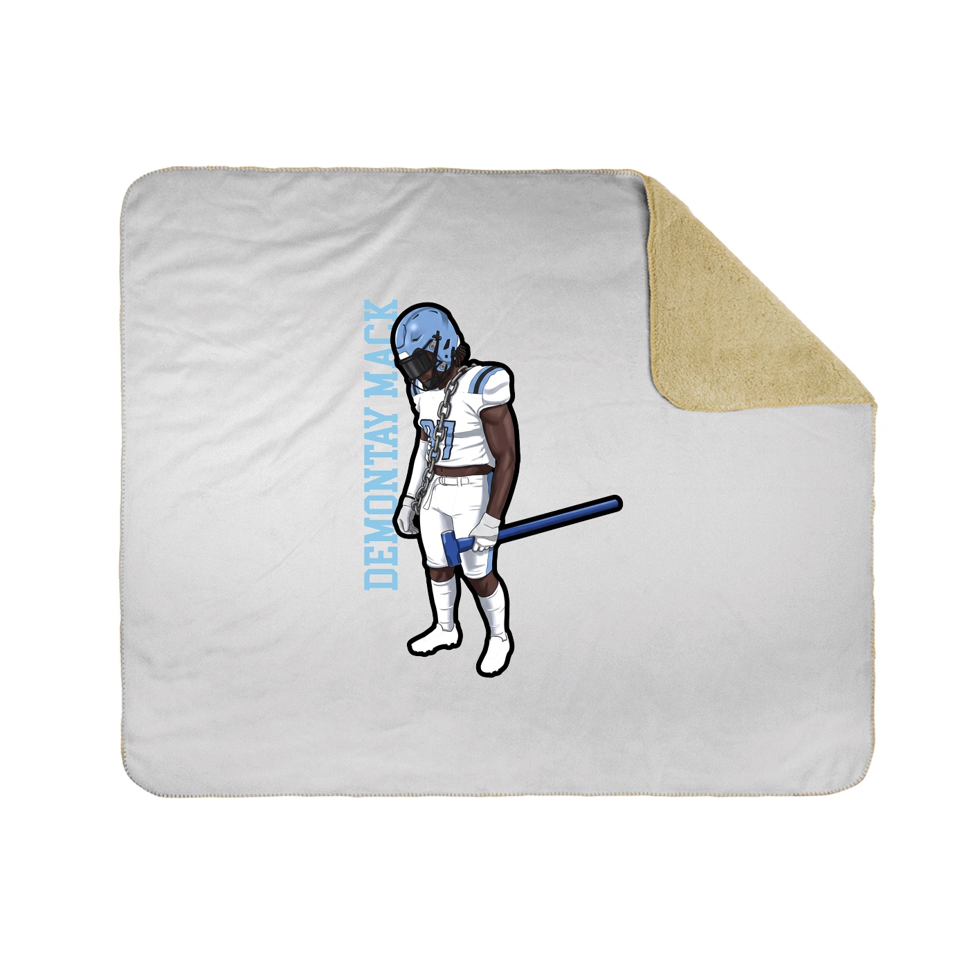 Throw Blanket — Name Vertical in White