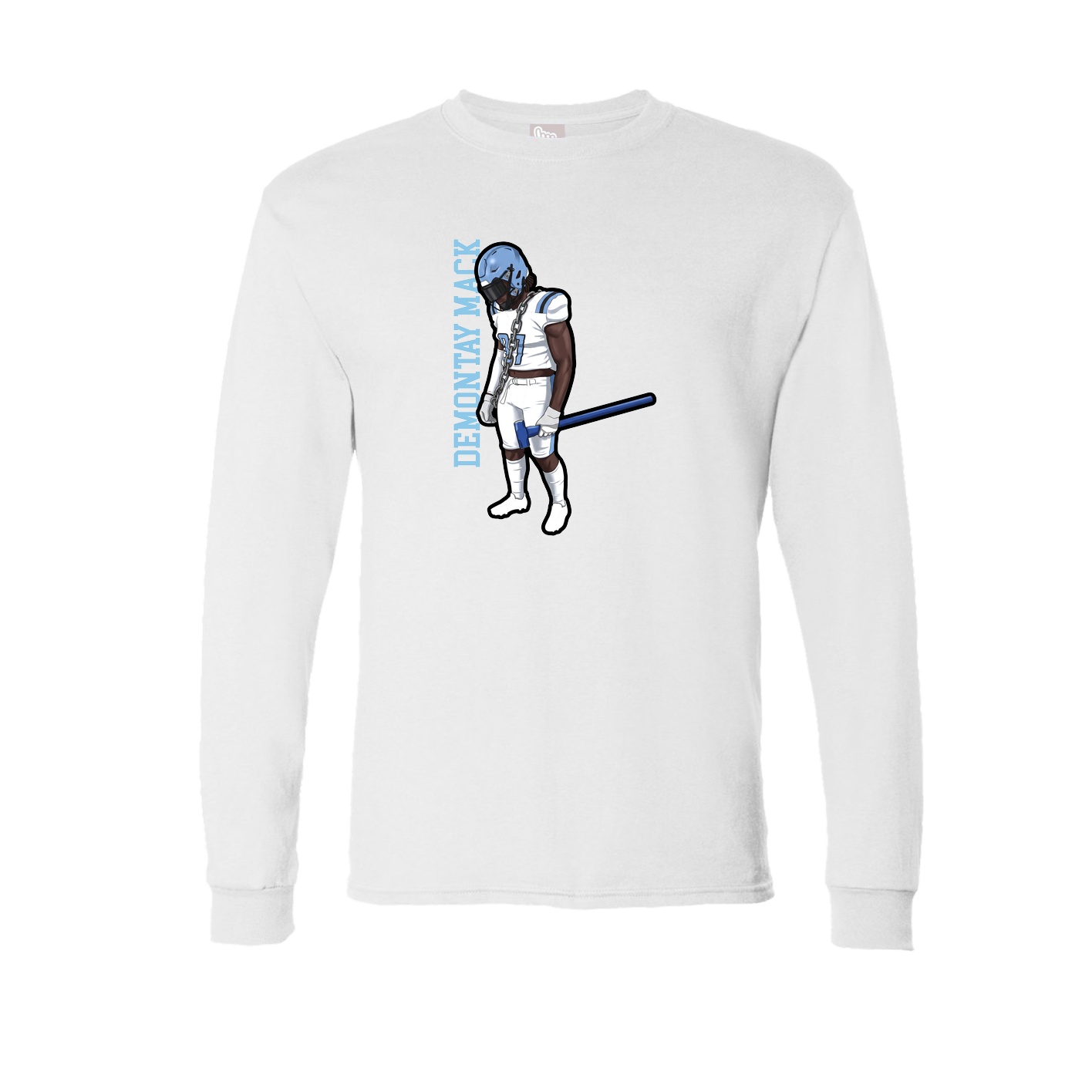 Long Sleeve Tee — Name Vertical in White