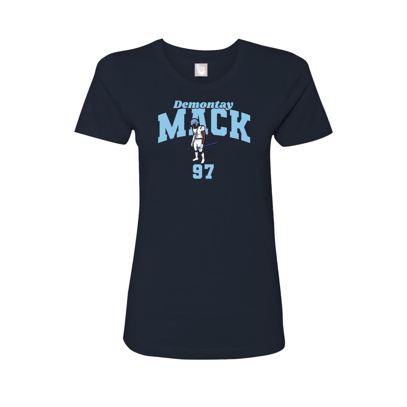 Fitted Women's Tee — Signature Arch in Navy