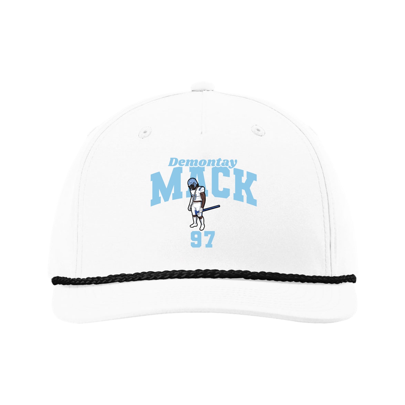Five-Panel Classic Rope Cap — Signature Arch in White