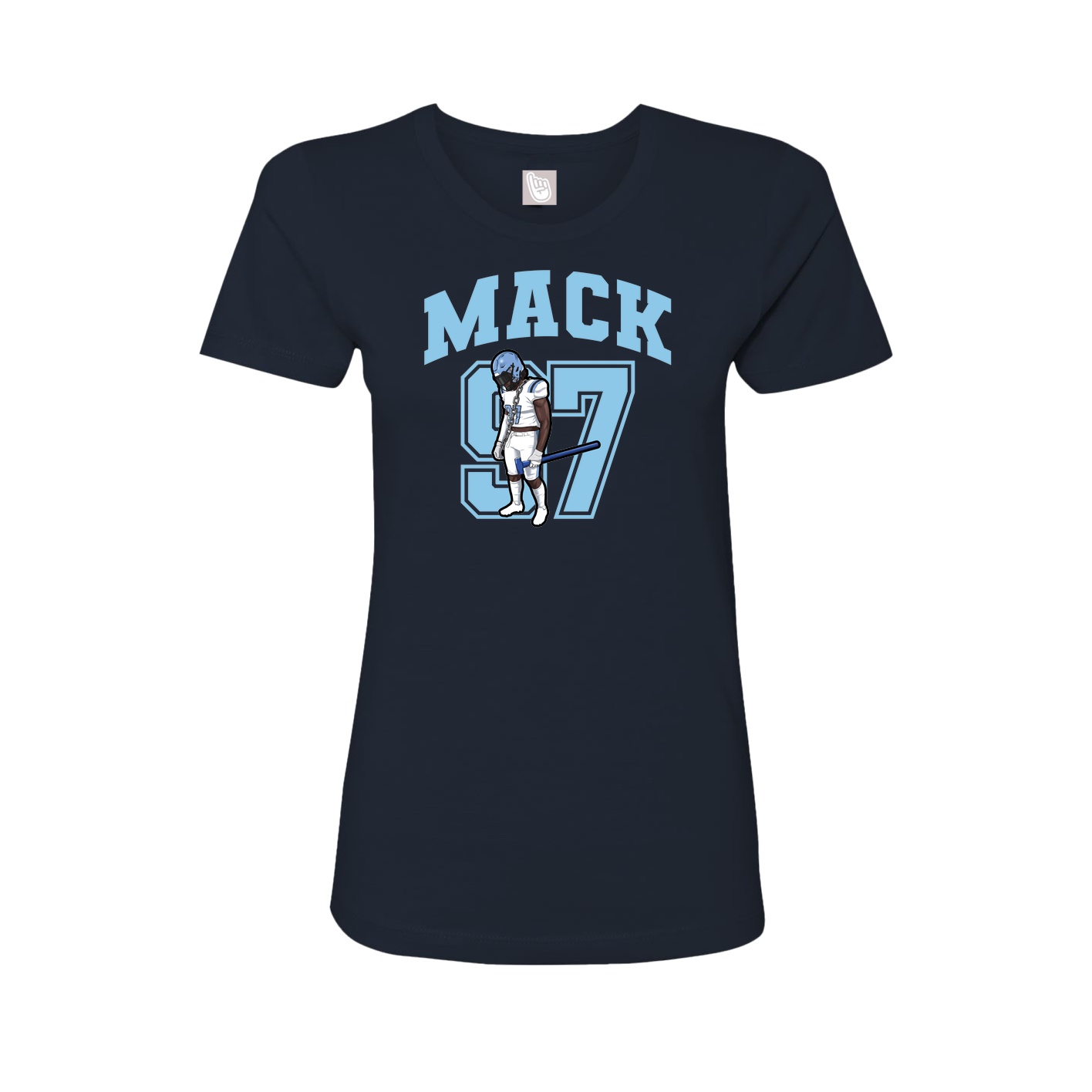 Fitted Women's Tee — Number in Navy