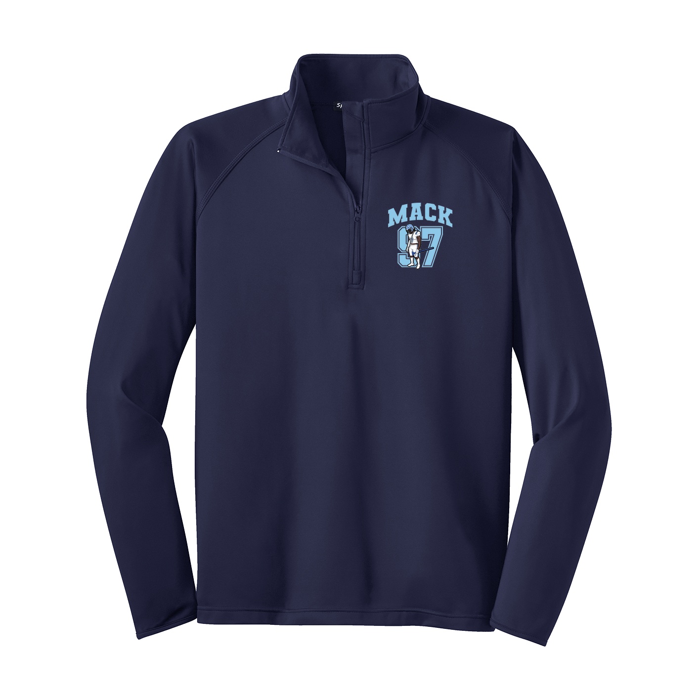 Q-Zip Pullover — Number in Navy