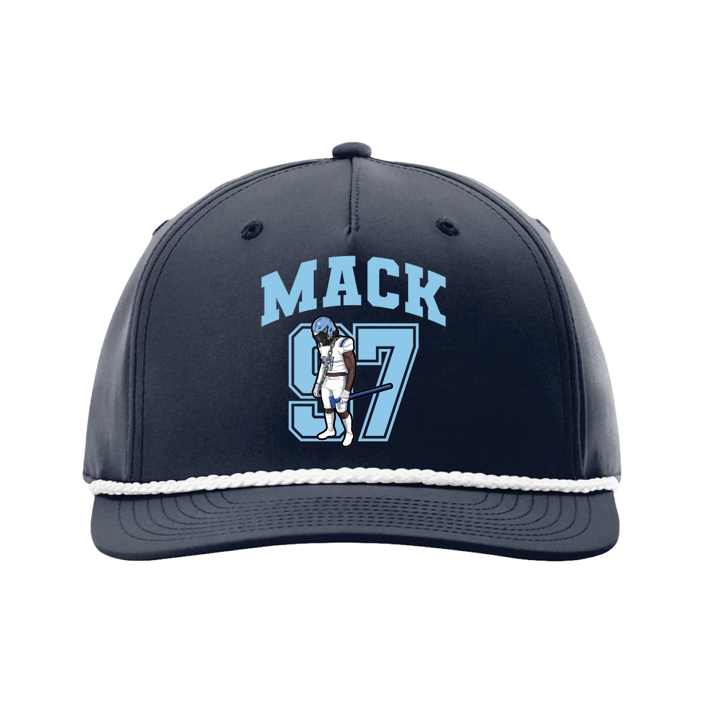 Five-Panel Classic Rope Cap — Number in Navy