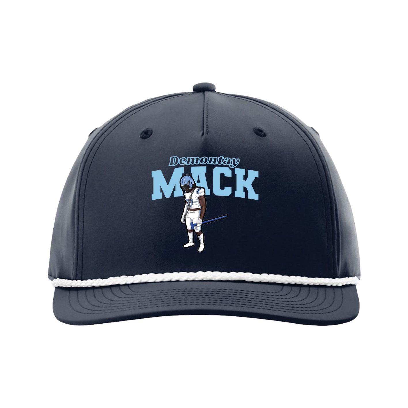Five-Panel Classic Rope Cap — Name Arch in Navy