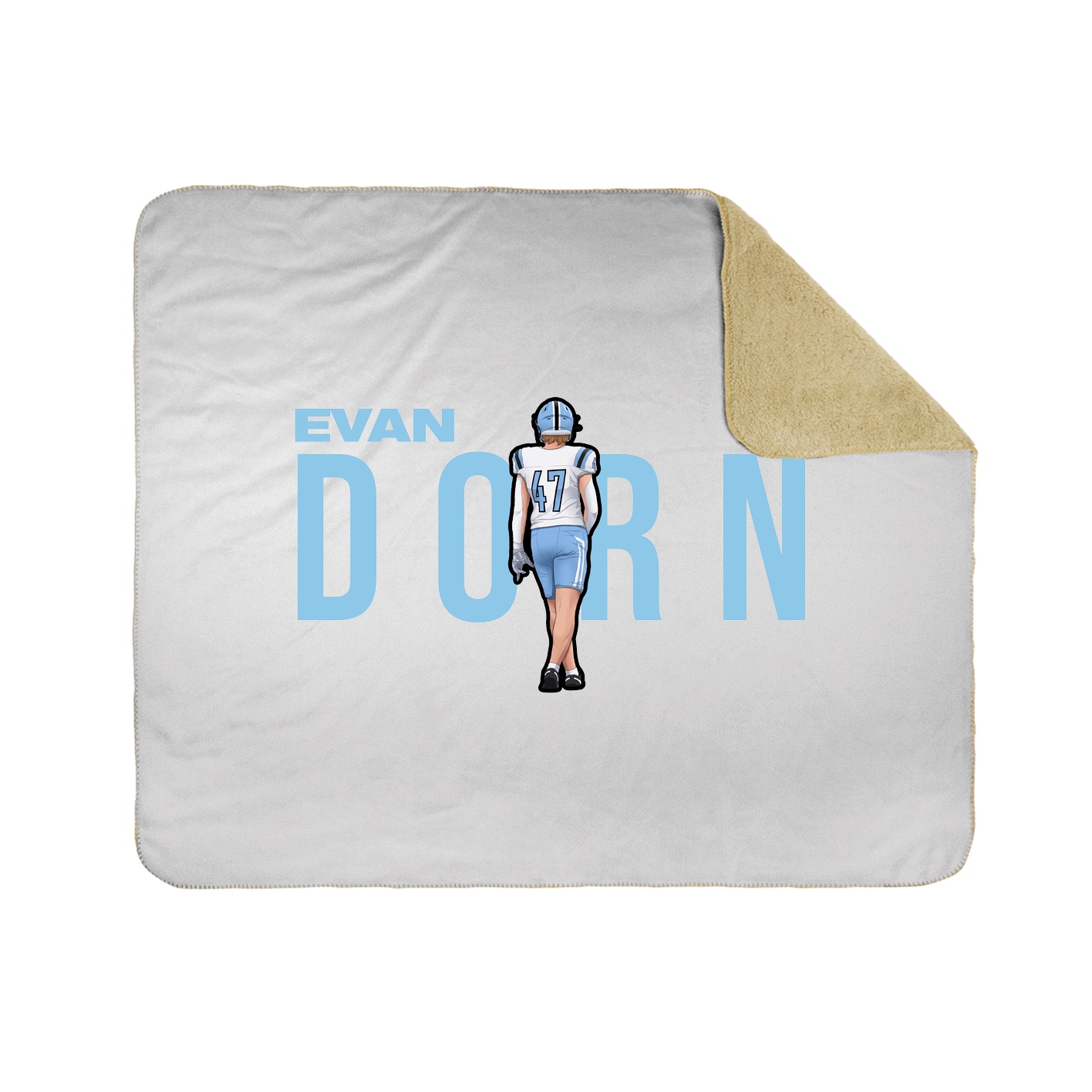 Throw Blanket — Player Name in White