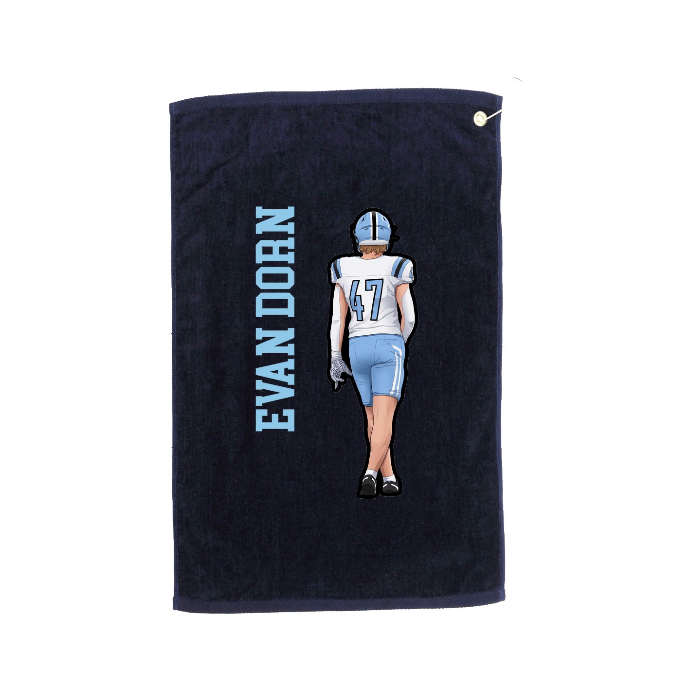 Golf Towel — Name Vertical in Navy