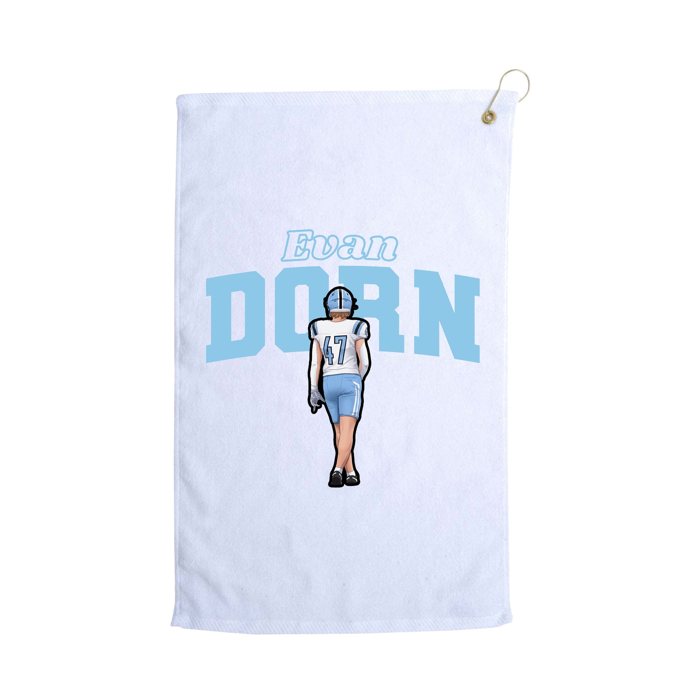 Golf Towel — Name Arch in White