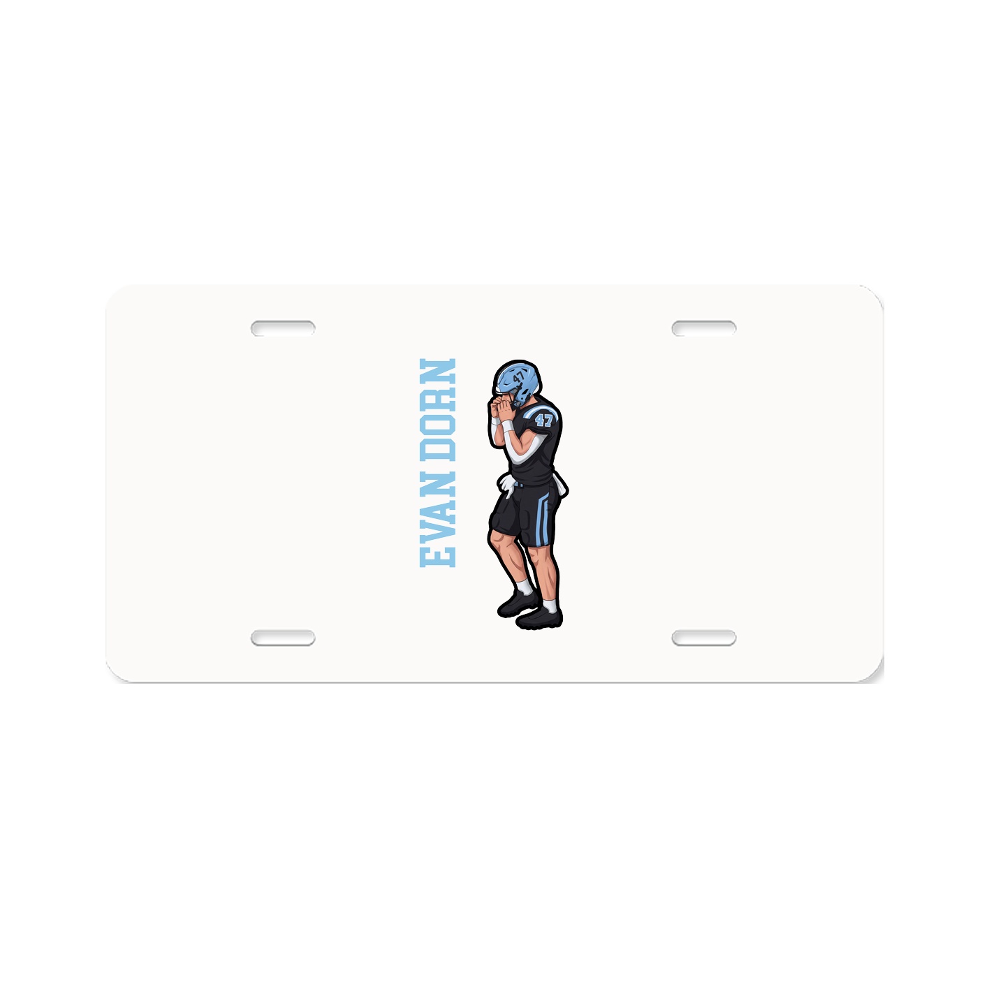 License Plate — Name Vertical in Classic