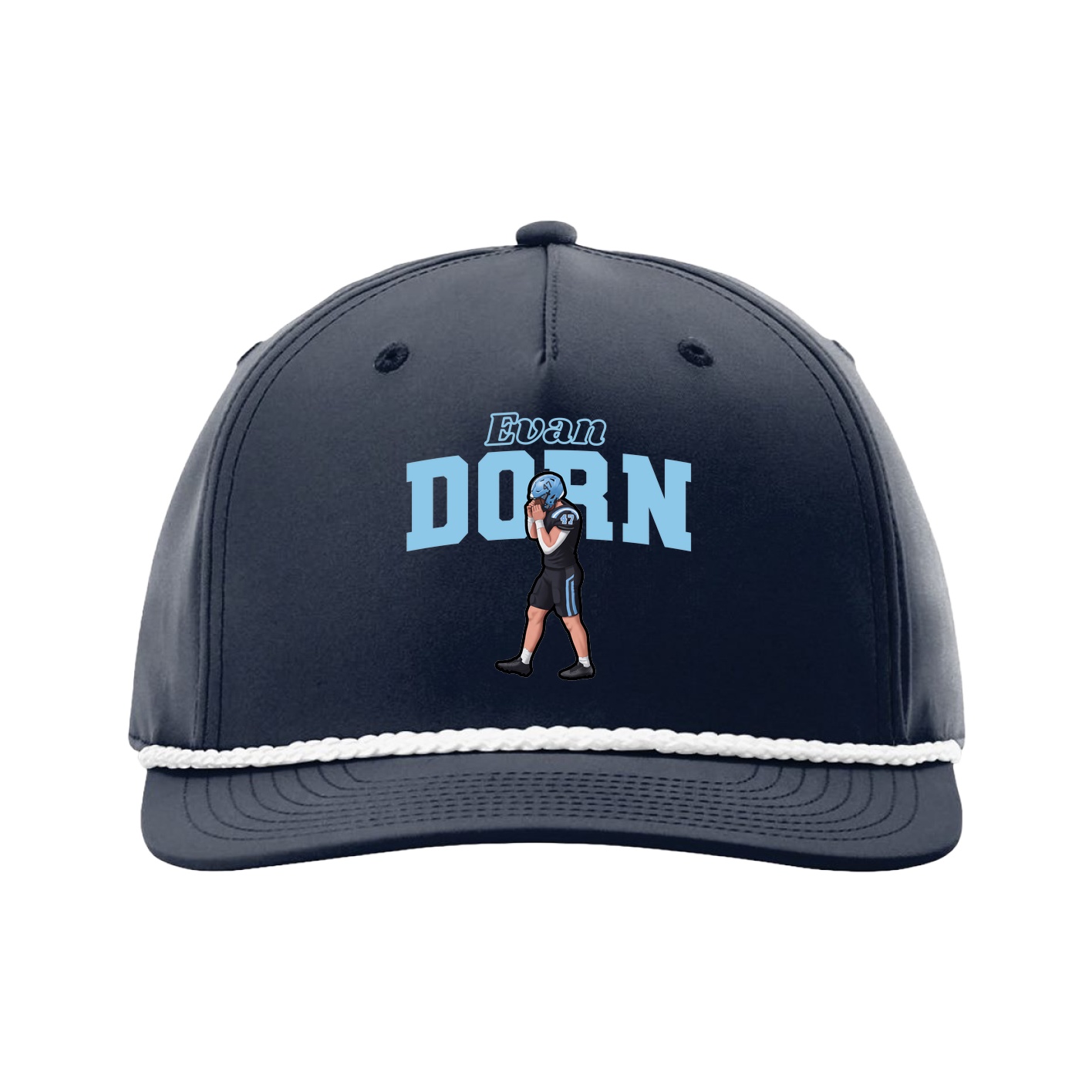 Five-Panel Classic Rope Cap — Name Arch in Navy