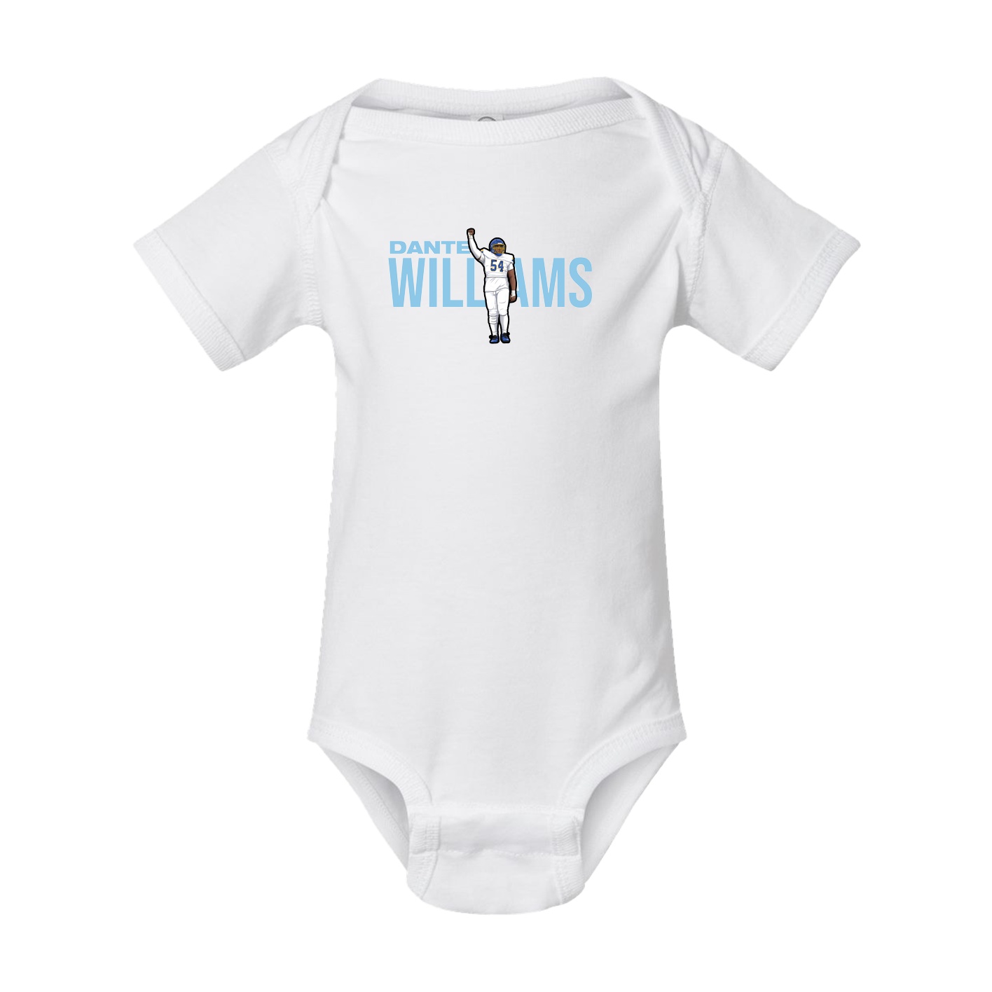 Baby Onesie — Player Name in White