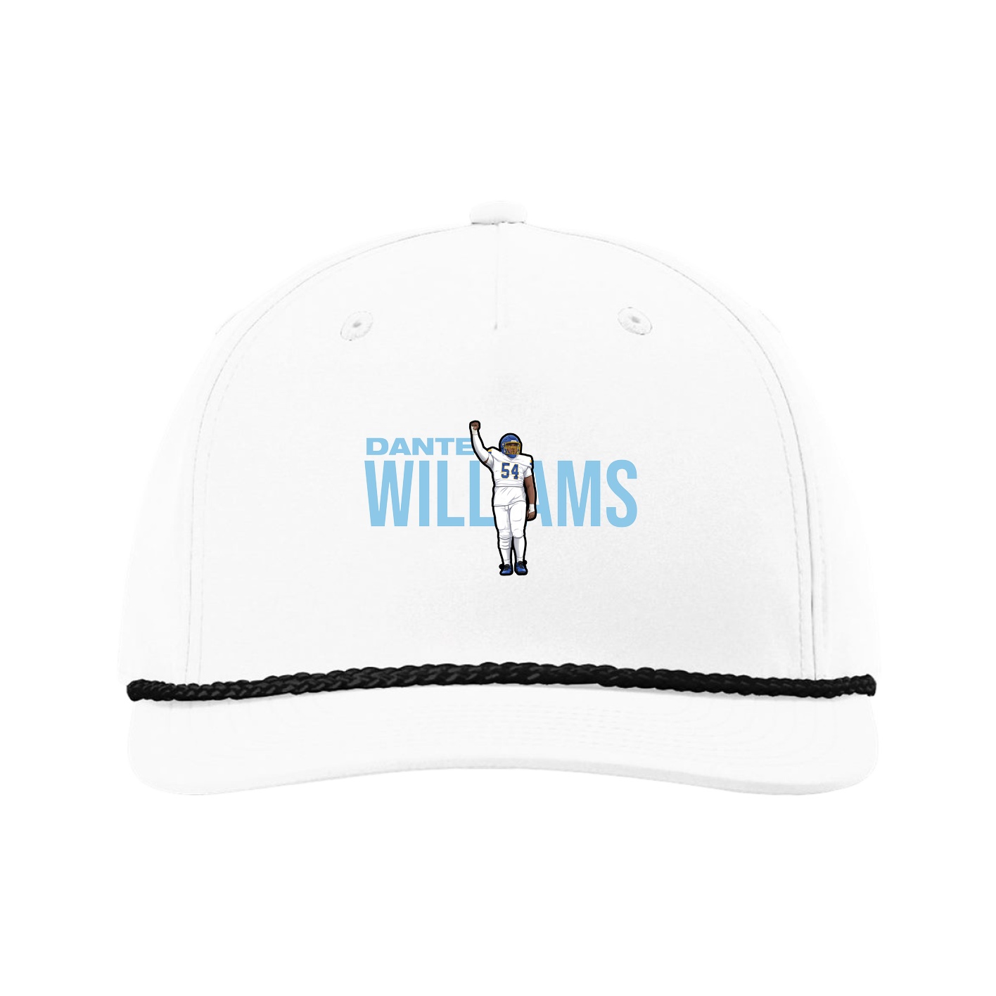 Five-Panel Classic Rope Cap — Player Name in White