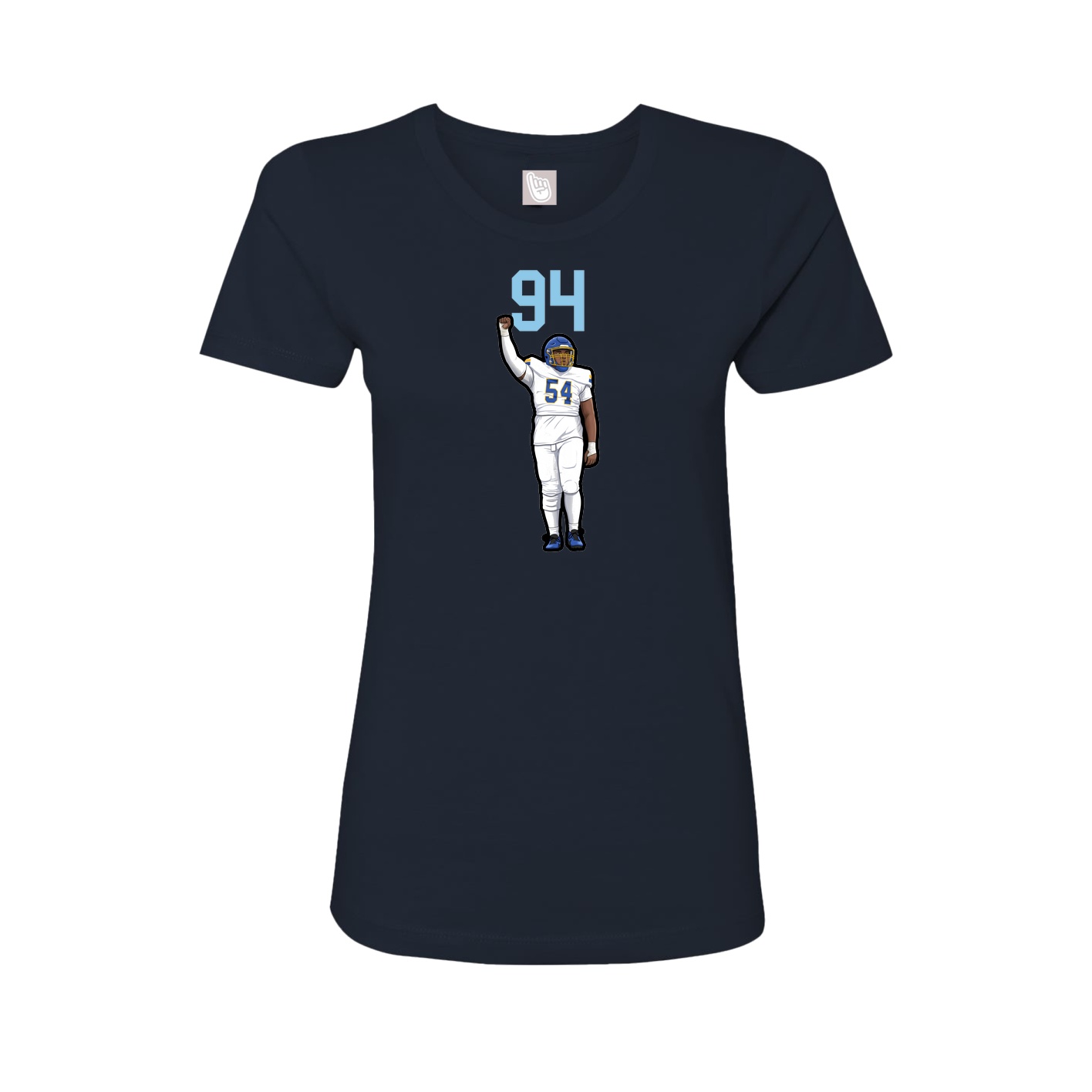 Fitted Women's Tee — Number Top in Navy