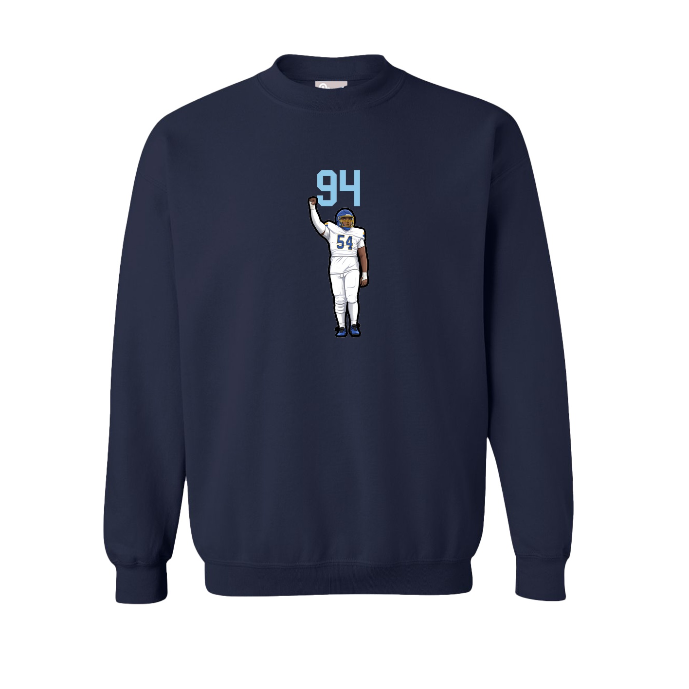 Fleece Crew — Number Top in Navy