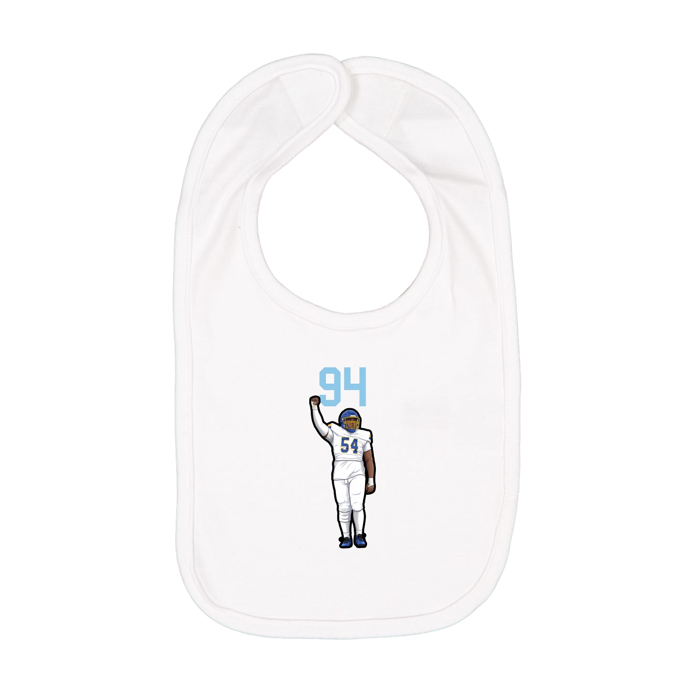 Infant Bib — Number Top in White