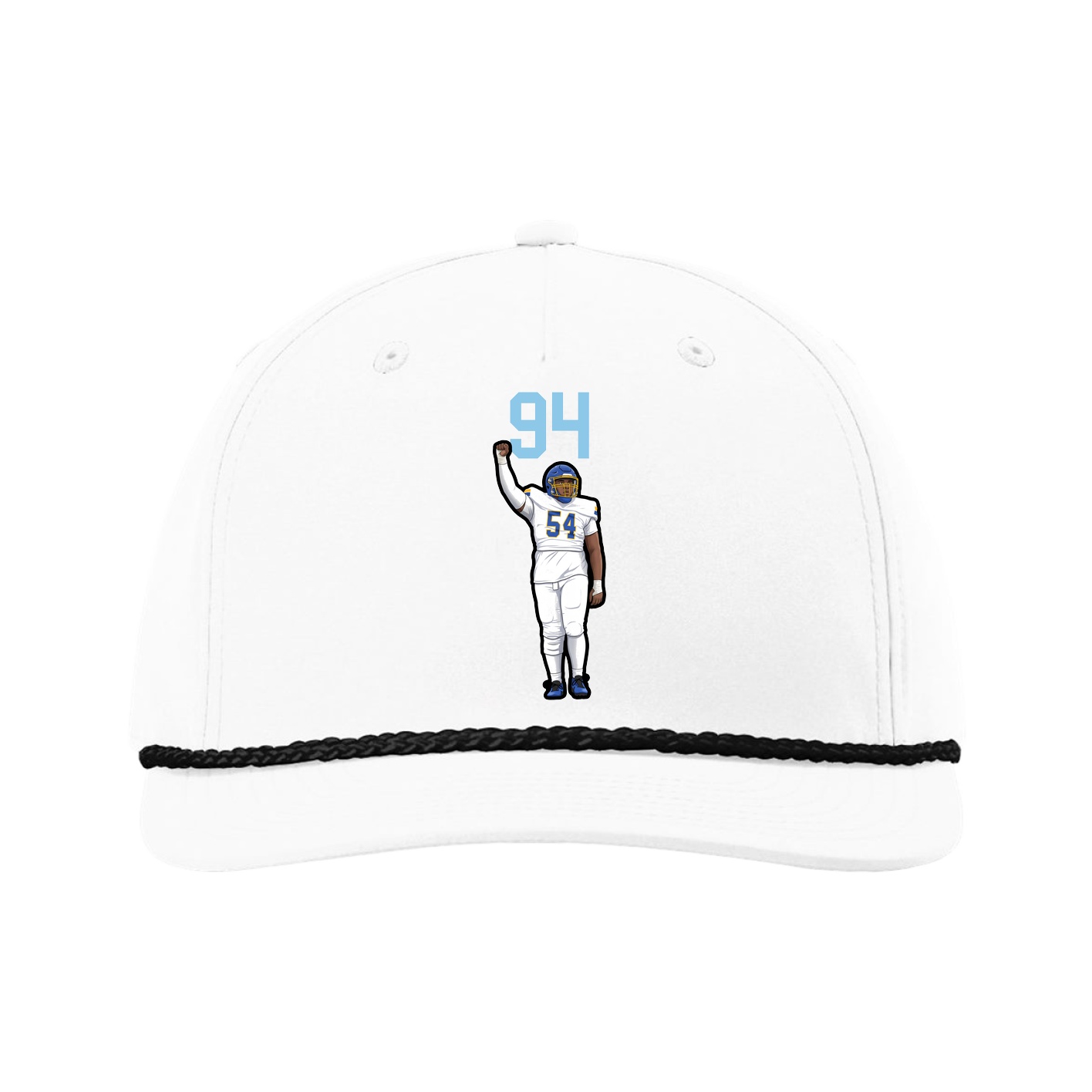 Five-Panel Classic Rope Cap — Number Top in White