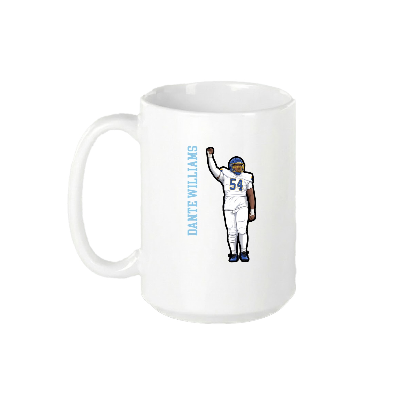 15oz Coffee Mug — Name Vertical in White