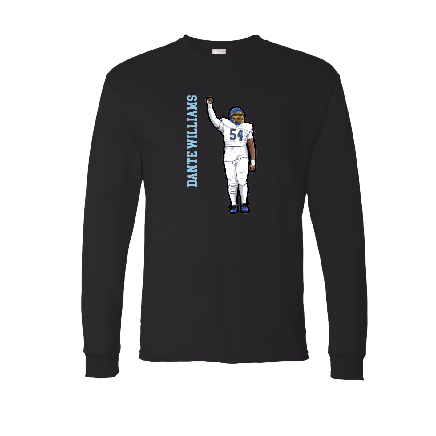 Long Sleeve Tee — Name Vertical in Black