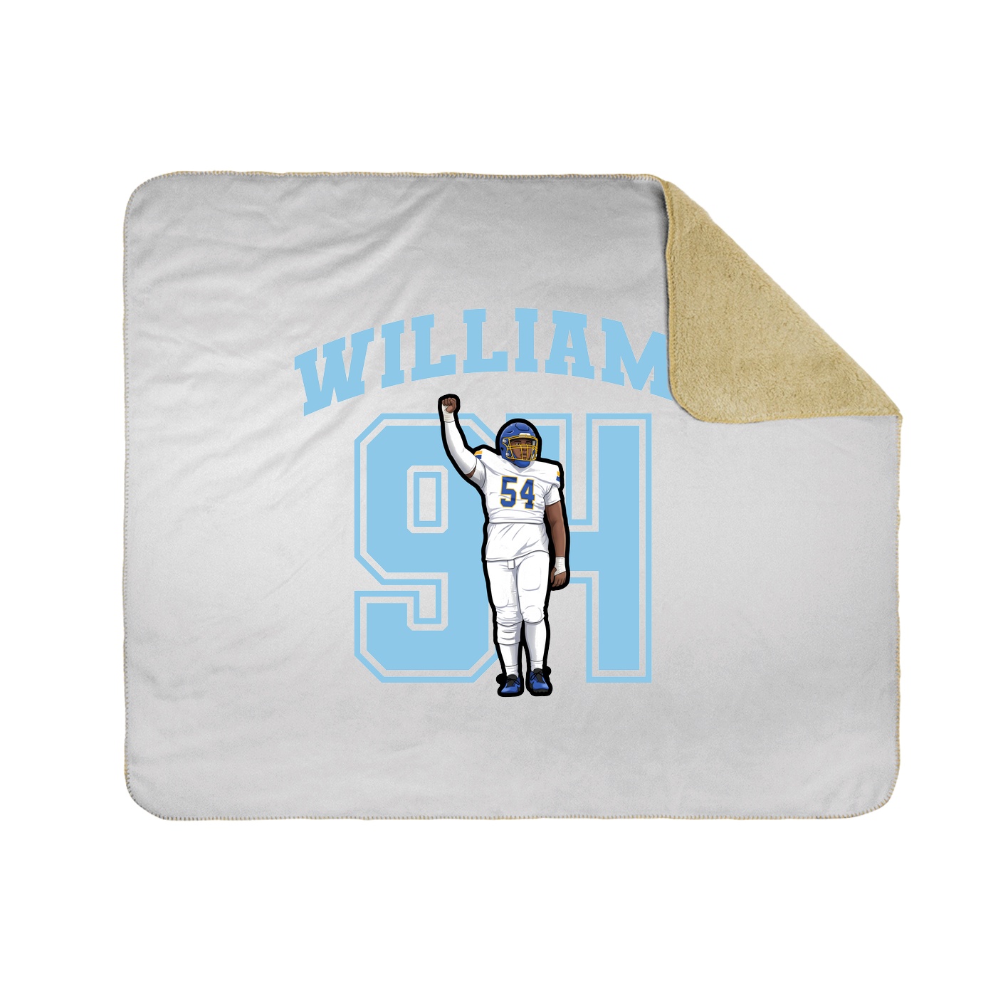 Throw Blanket — Number in White