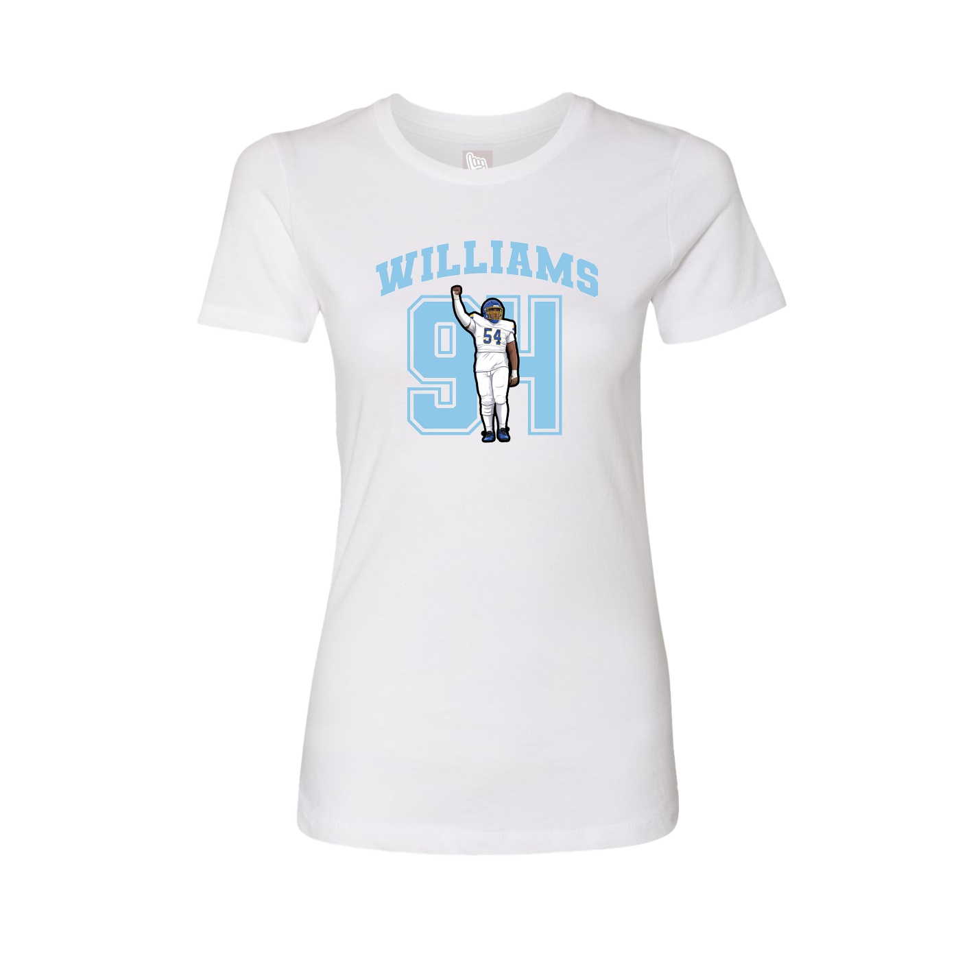Fitted Women's Tee — Number in White