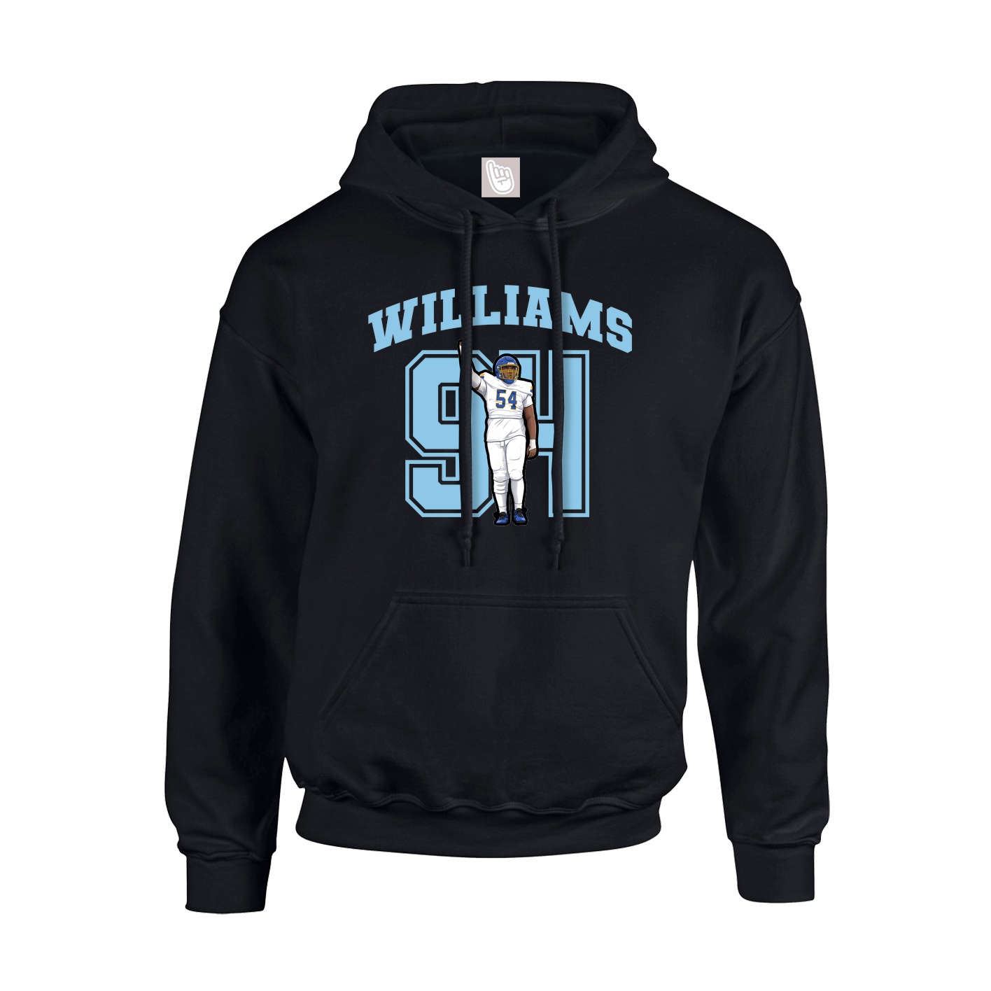 Youth Hoodie — Number in Black