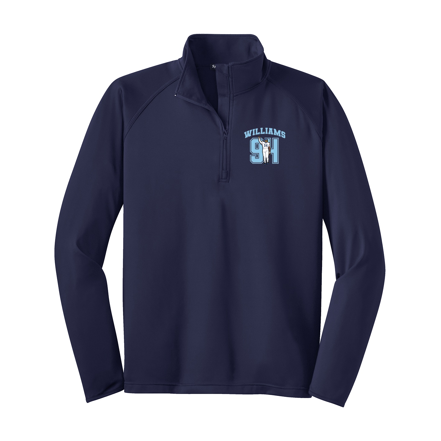 Q-Zip Pullover — Number in Navy