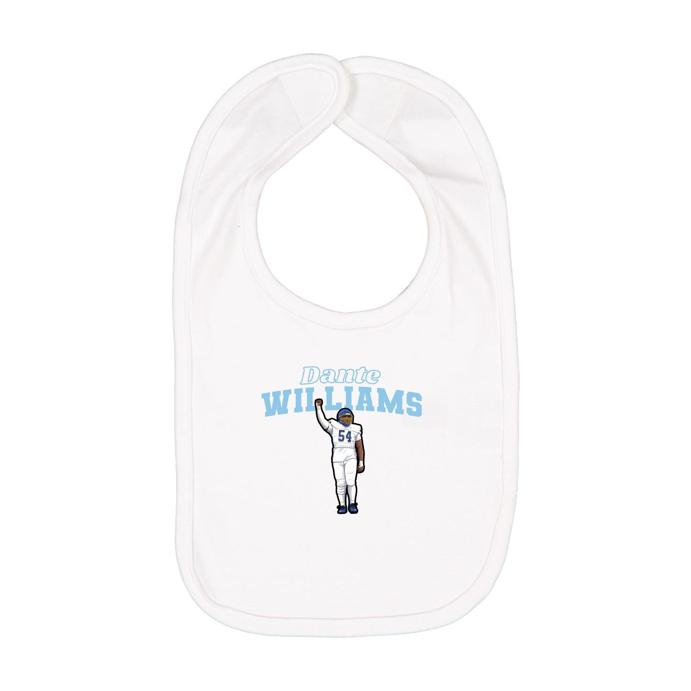 Infant Bib — Name Arch in White
