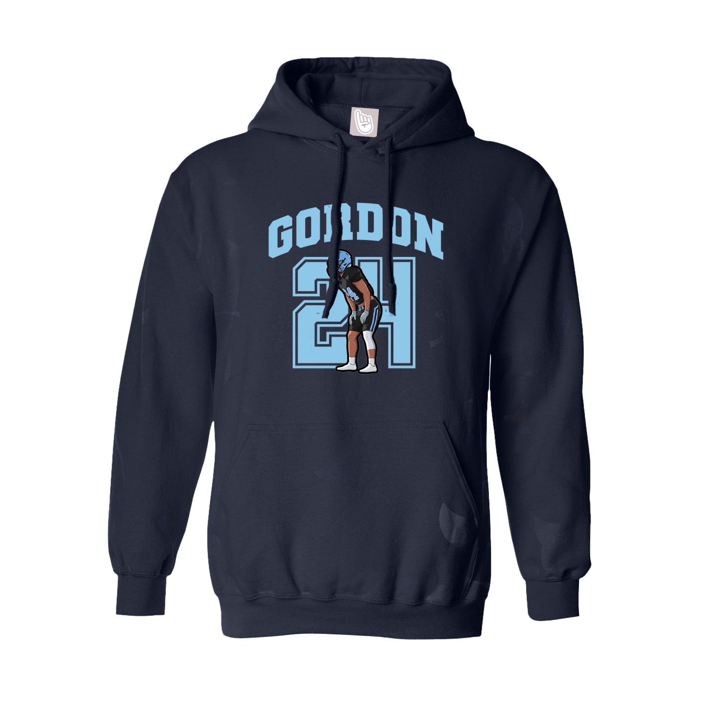 Youth Hoodie — Number in Navy